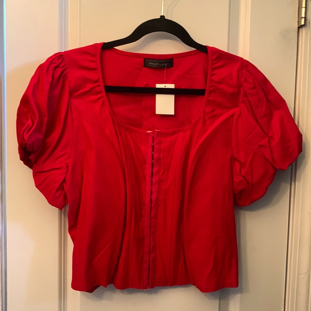 Red plus size.  Short sleeves.